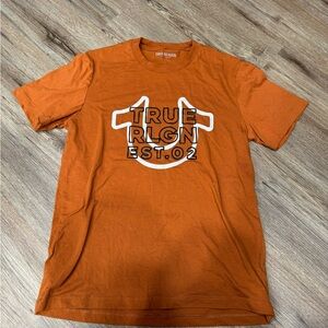 True Religion Orange Short Sleeve Logo Tee